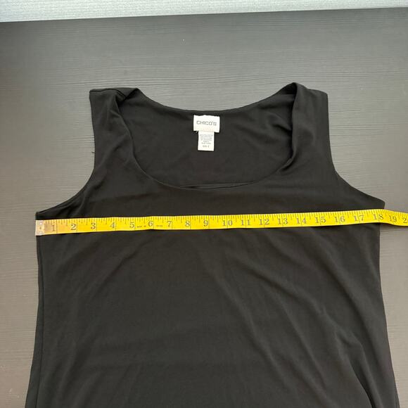 Chico's Black Scoop Neck Sleeveless Blouse Women's Size Medium - Picture 5 of 6